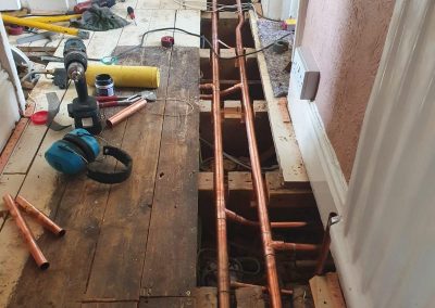 heating and plumbing, copper pipe, floorboards, James Walker HPR, North Yorkshire
